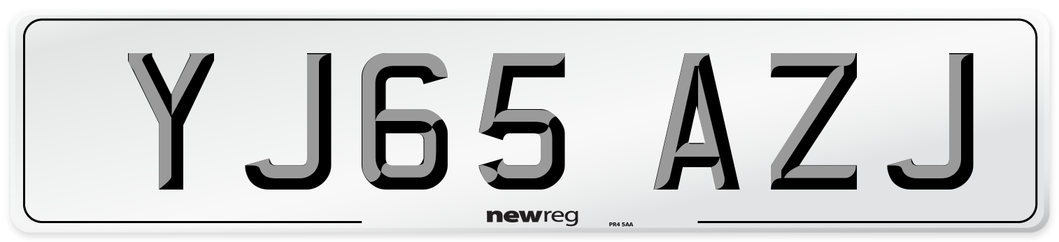 YJ65 AZJ Number Plate from New Reg